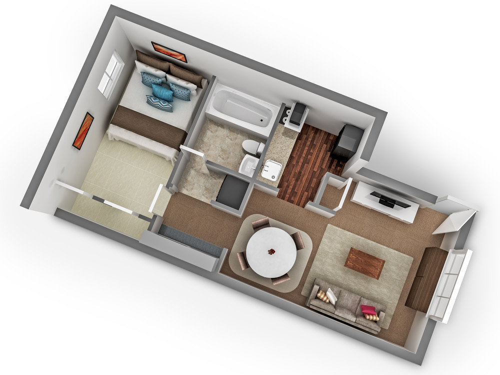One Bedroom Type II-IV Floor Plan